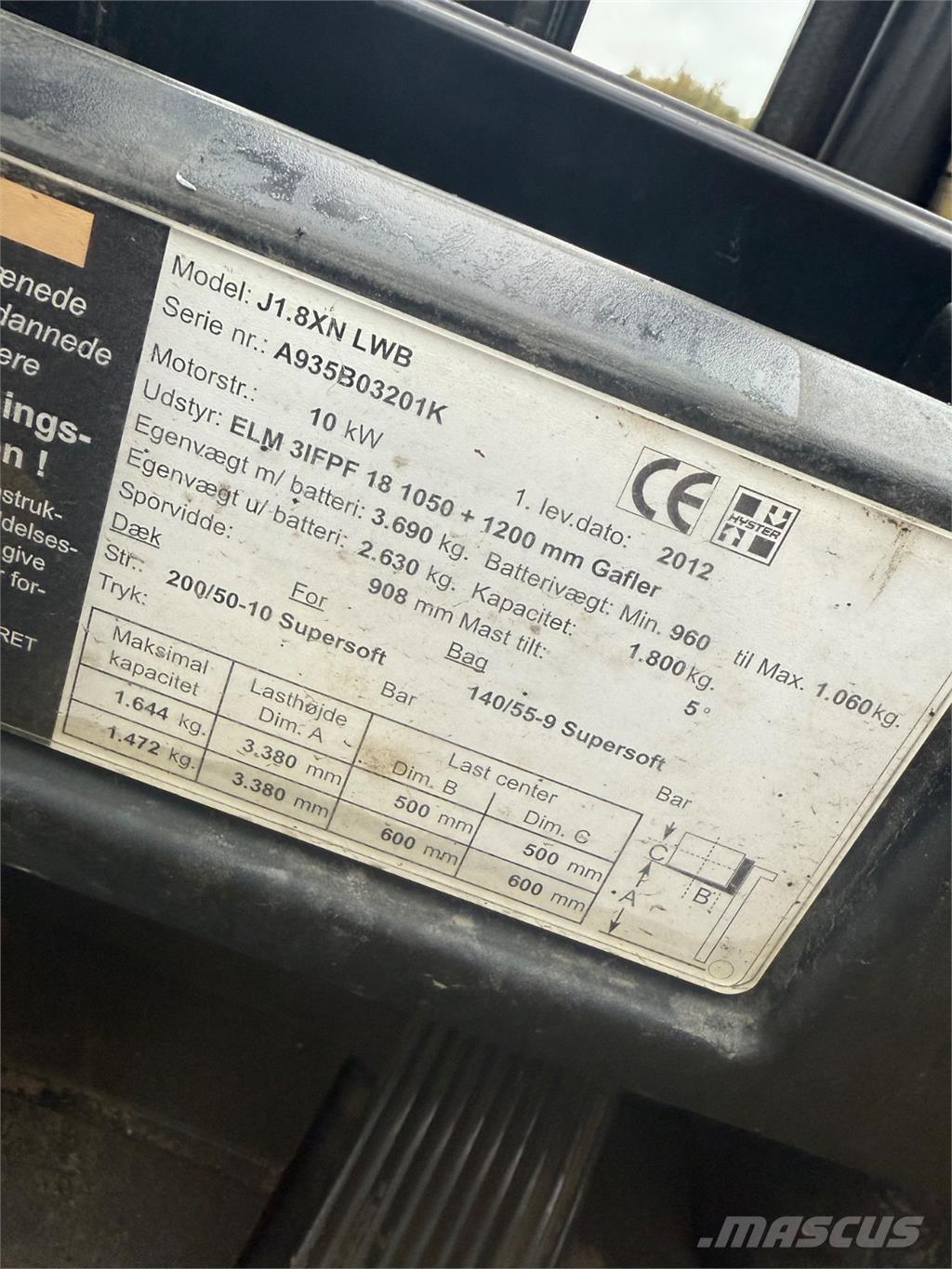 Hyster J1.8XN Akumulátorové vozíky