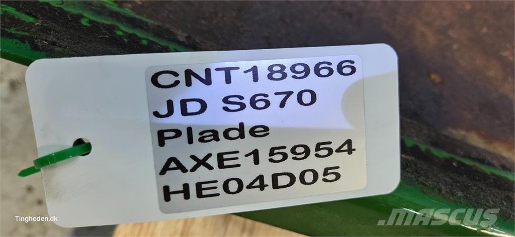 John Deere S670 Příslušenství a náhradní díly ke kombajnům