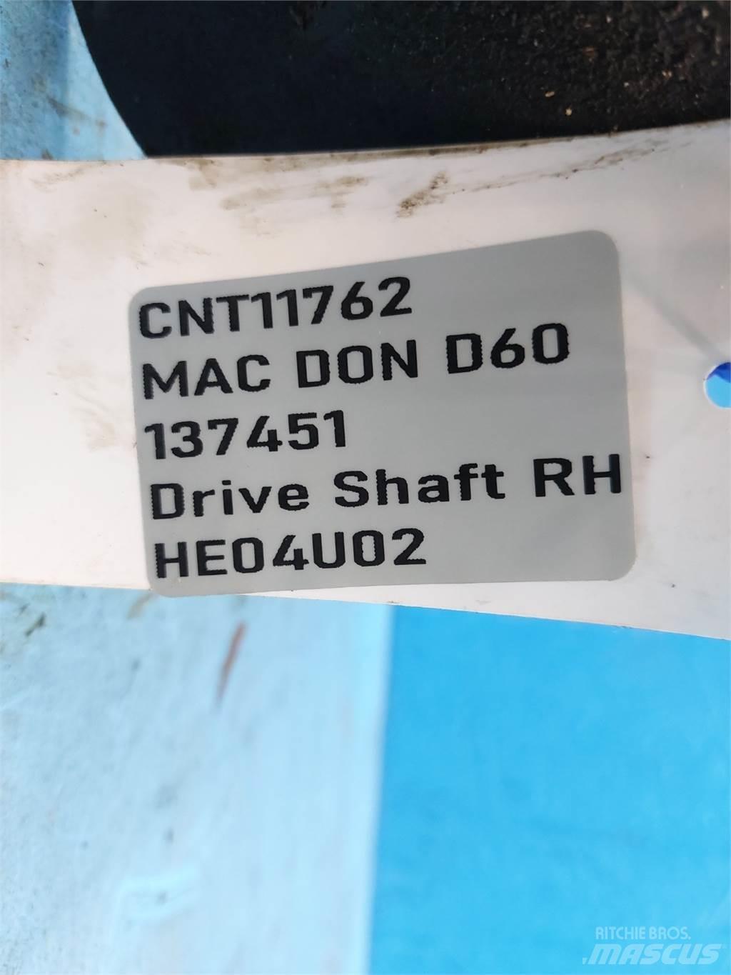 MacDon D60 Příslušenství a náhradní díly ke kombajnům