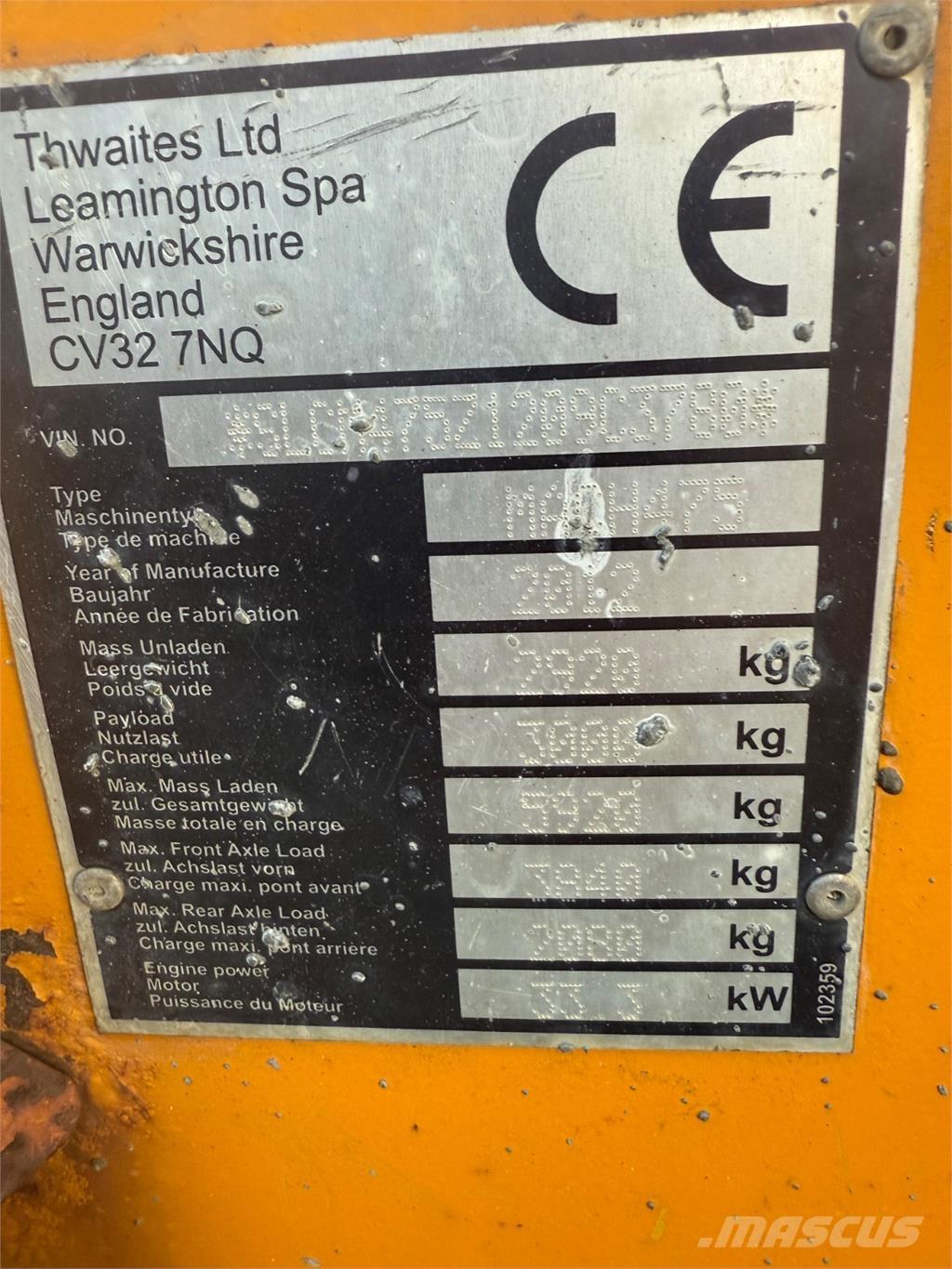 Thwaites 3 tons Vyklápěcí dempry