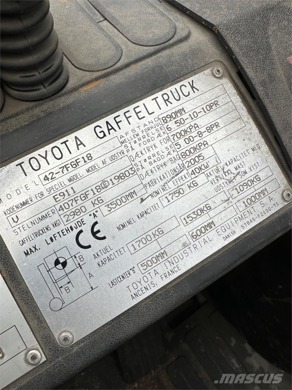 Toyota FG18 LPG vozíky