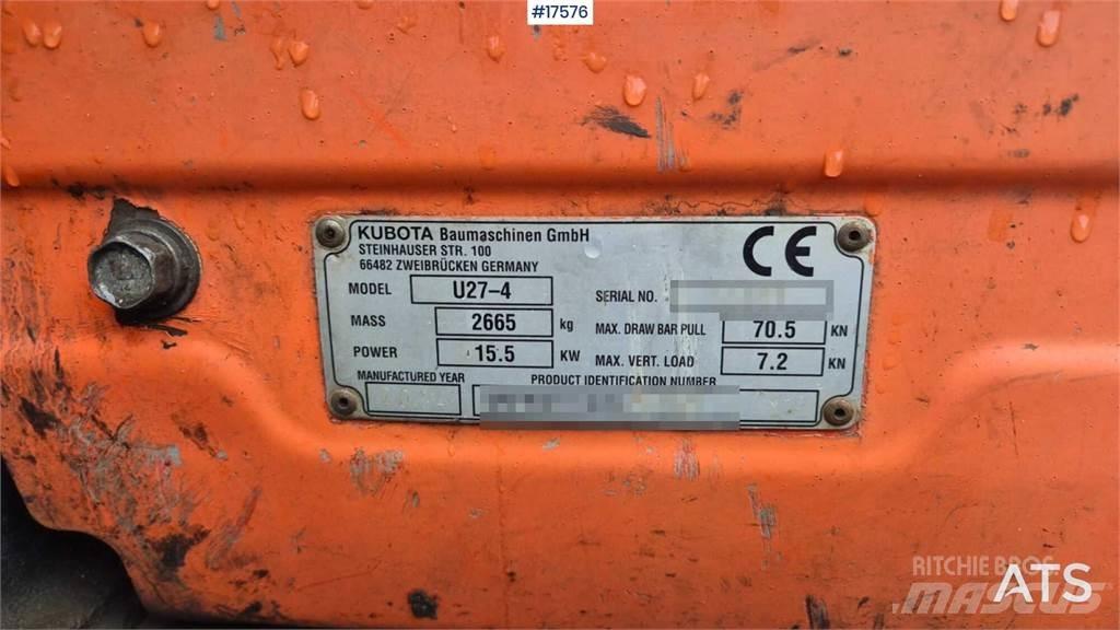 Kubota U27-4 Mini rýpadla < 7t