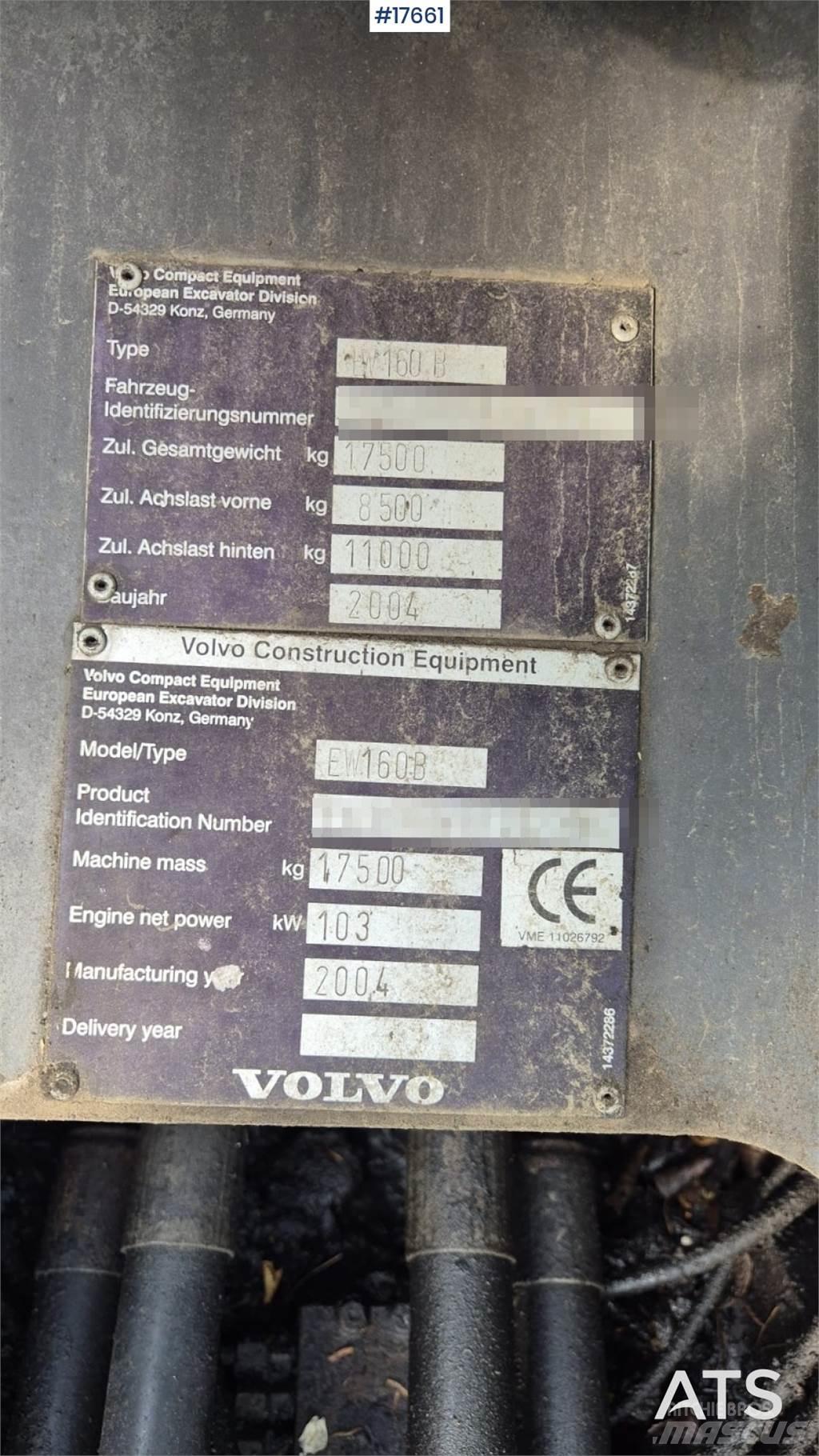 Volvo EW 160B Kolová rýpadla