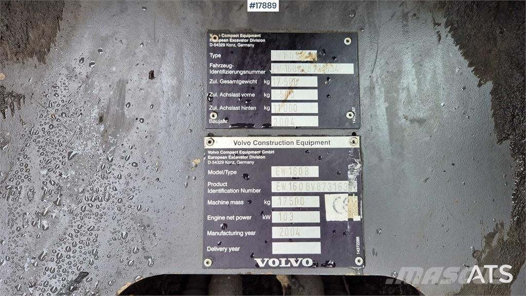 Volvo EW160B Kolová rýpadla