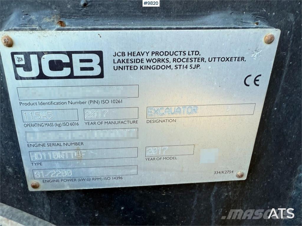 JCB Hydradig 110W Kolová rýpadla