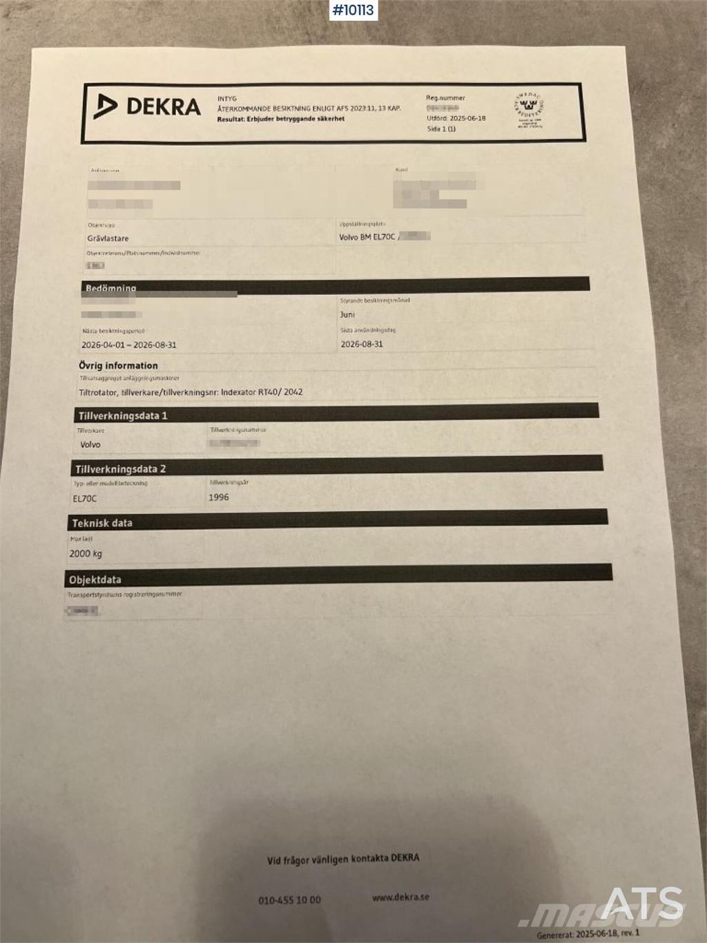 Volvo BM BM EL70C Rýpadlo-nakladače