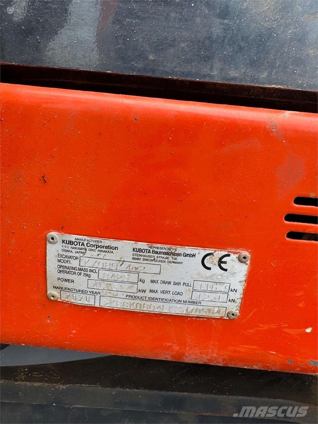 Kubota KX080-4a Pásová rýpadla