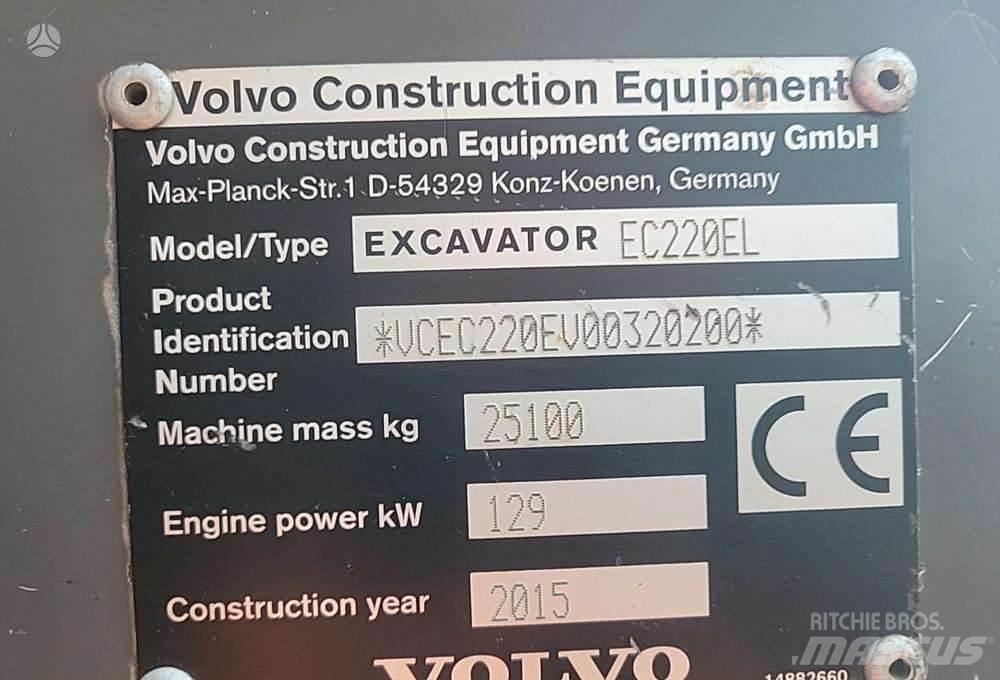 Volvo EC220E Pásová rýpadla