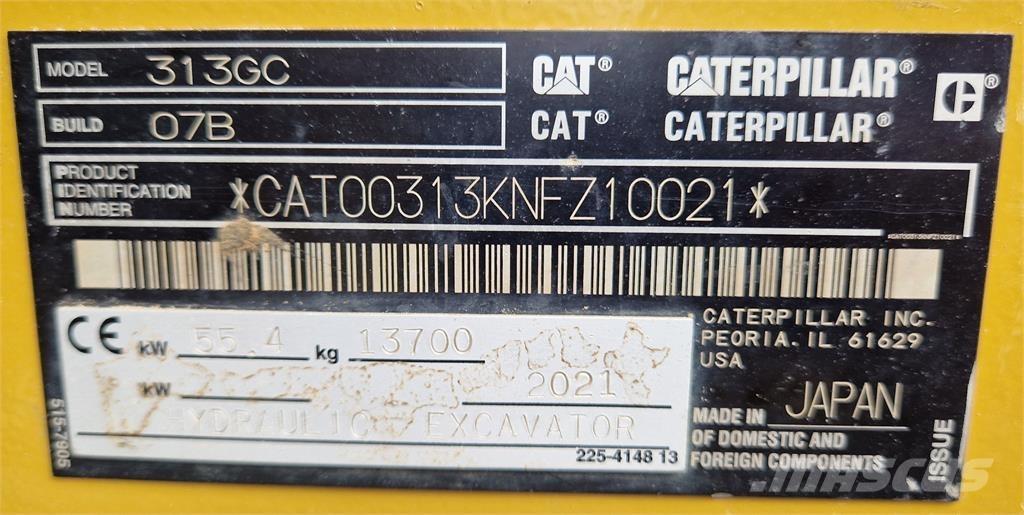 CAT 313GC Pásová rýpadla