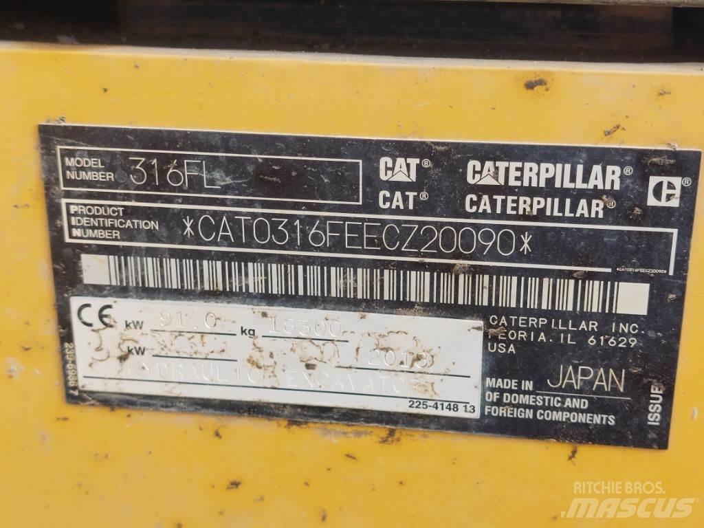 CAT 316FL Pásová rýpadla