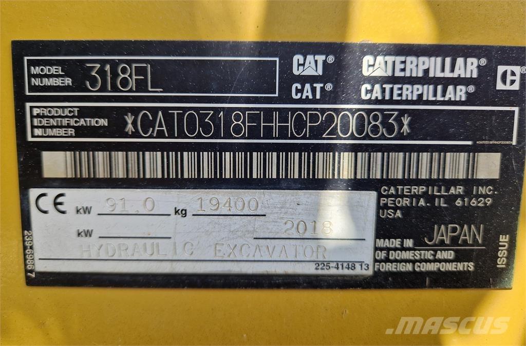 CAT 318FL Pásová rýpadla