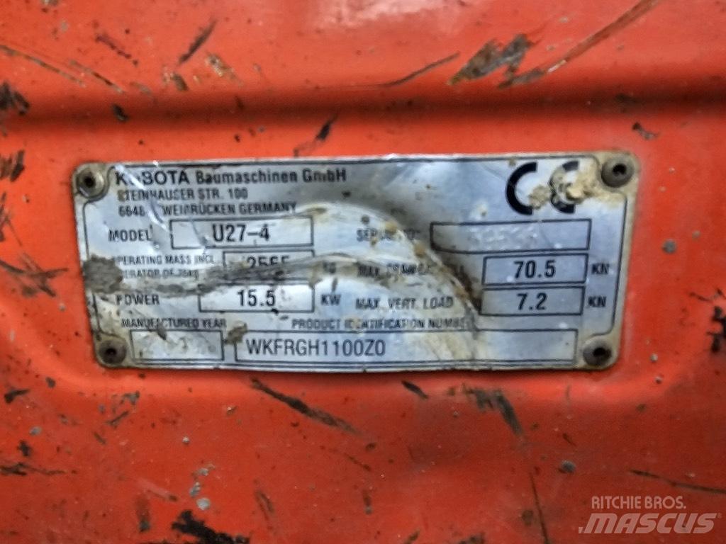 Kubota U 27-4 Mini rýpadla < 7t