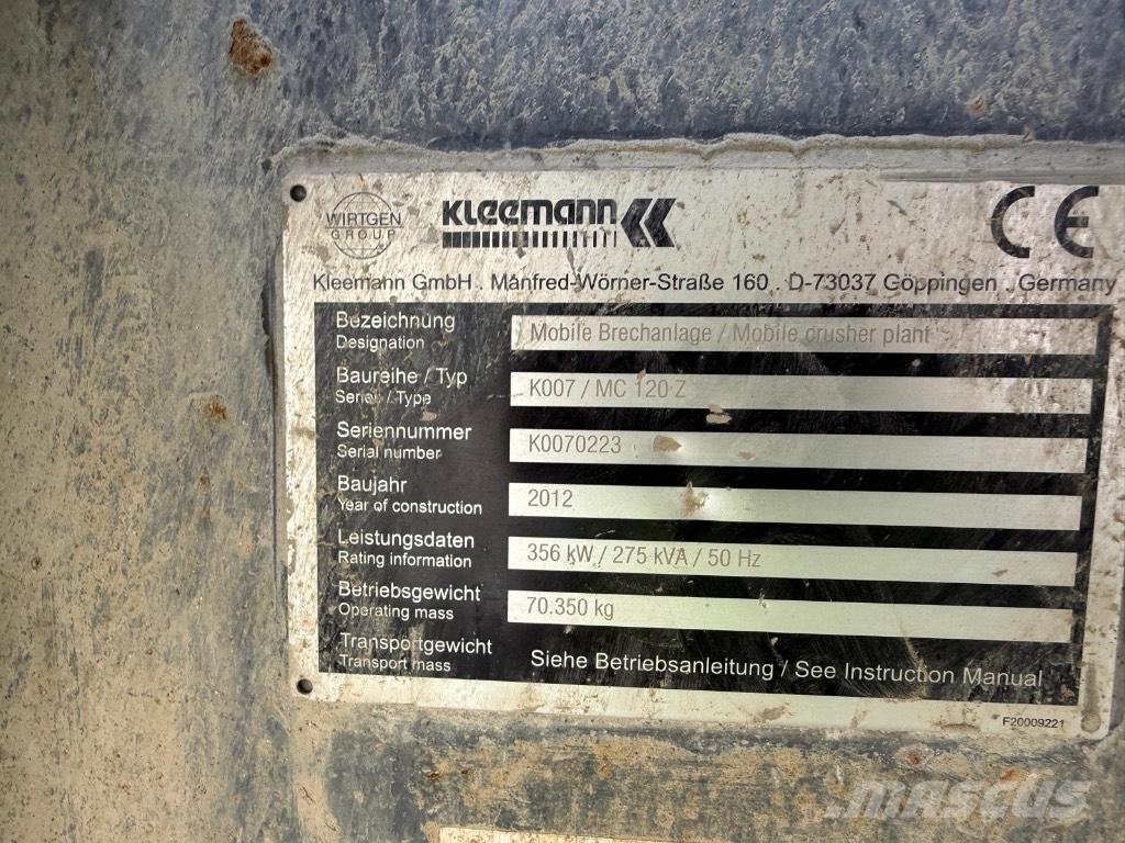 Kleemann MC120Z Mobilní drtiče
