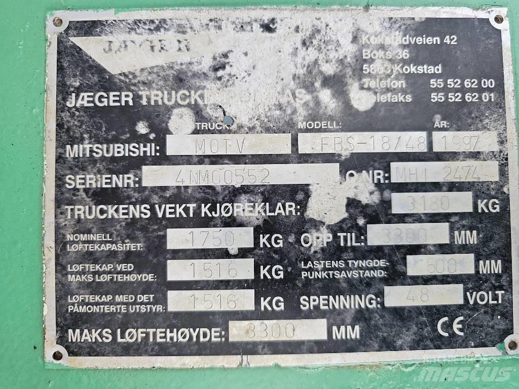 Mitsubishi FBS 18/48 Akumulátorové vozíky