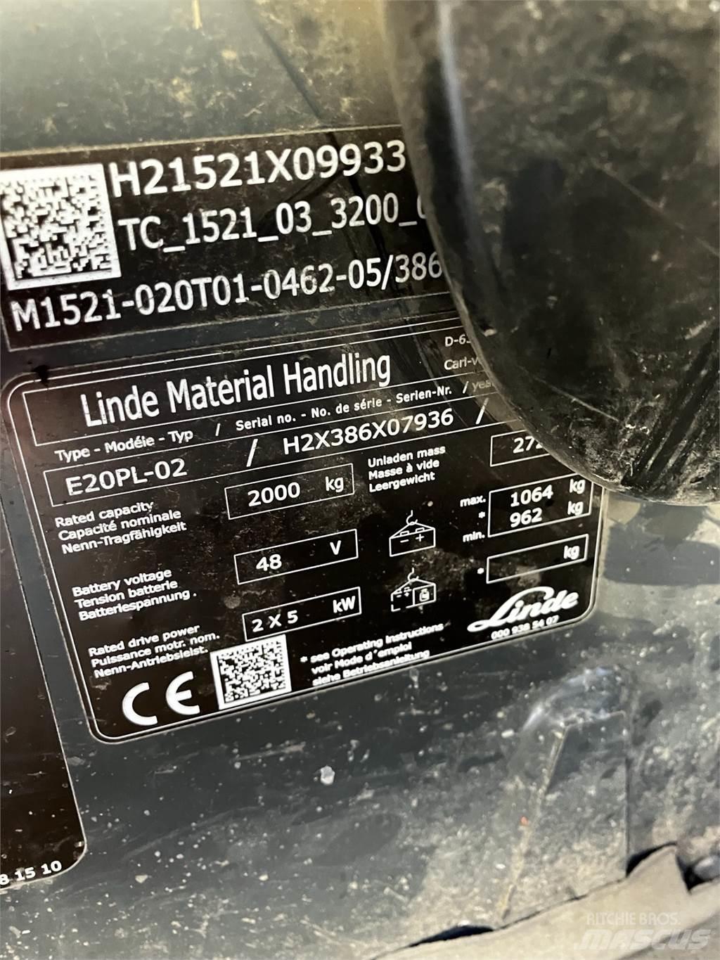Linde E20PL Akumulátorové vozíky