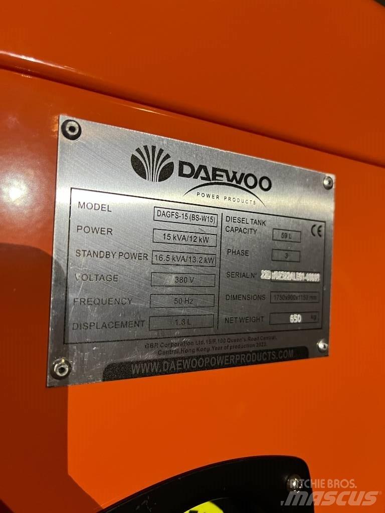 Daewoo Dagfs15-15 Naftové generátory