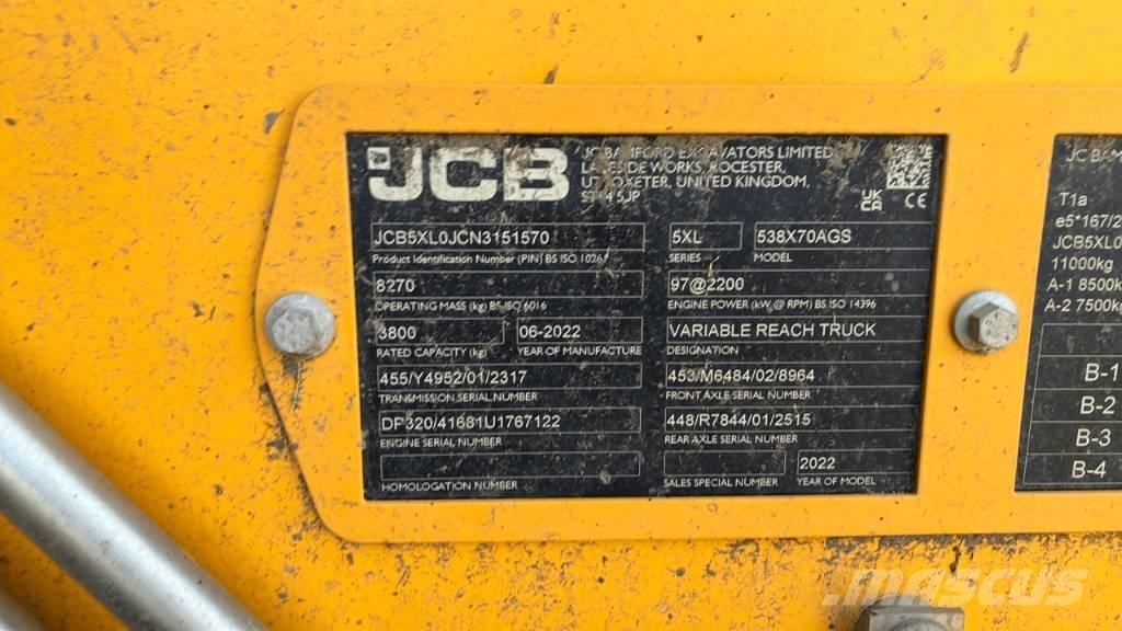 JCB 538-70 Teleskopické nakladače pro zemědělství