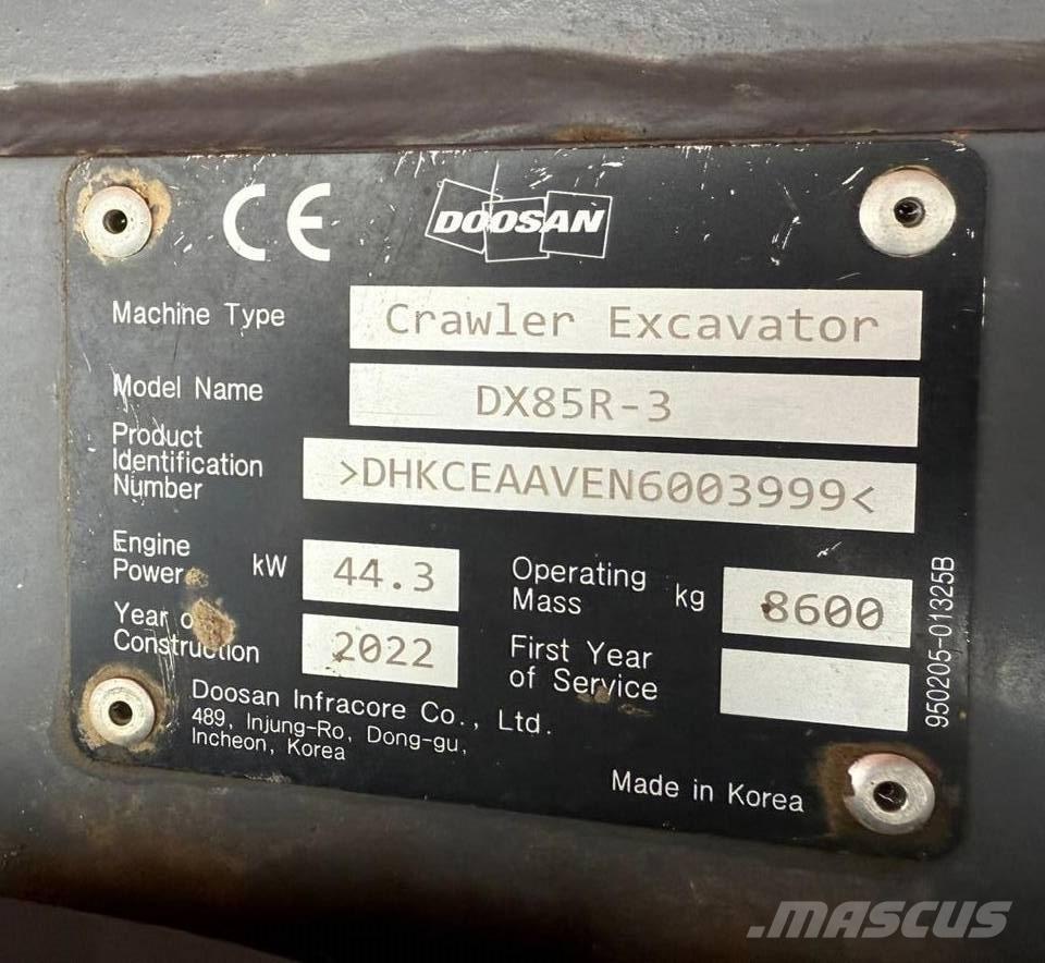 Doosan DX 85 R-3 Midi rýpadla 7t - 12t