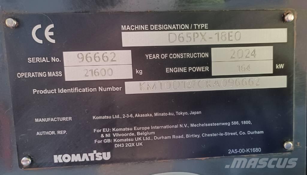 Komatsu D65PX-18E0 Pásové dozery
