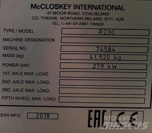 McCloskey R230 Třídiče