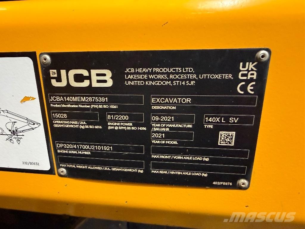 JCB 140 X Pásová rýpadla