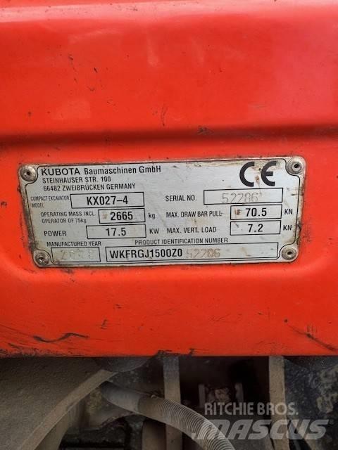 Kubota KX027-4 Mini rýpadla < 7t
