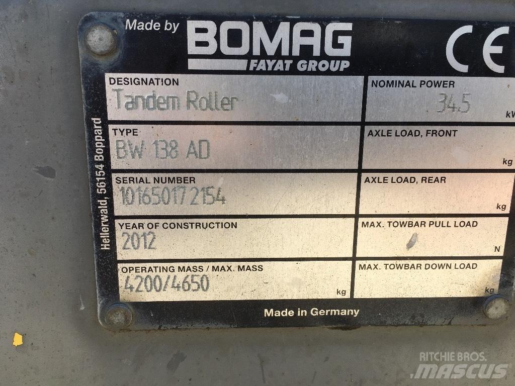 Bomag BW 138 AD Tandemové válce