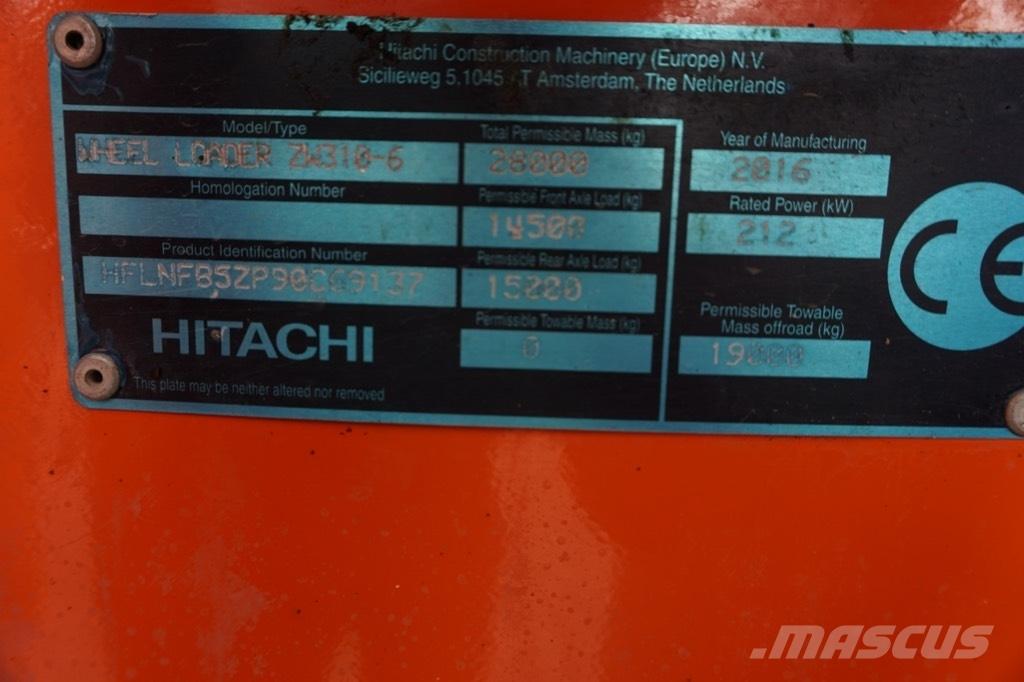 Hitachi ZW 310-6 Kolové nakladače