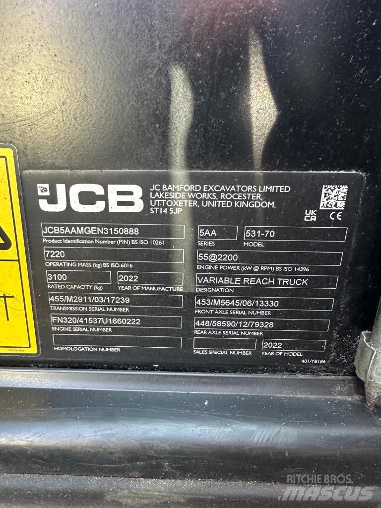 JCB 531-70 Teleskopické manipulátory