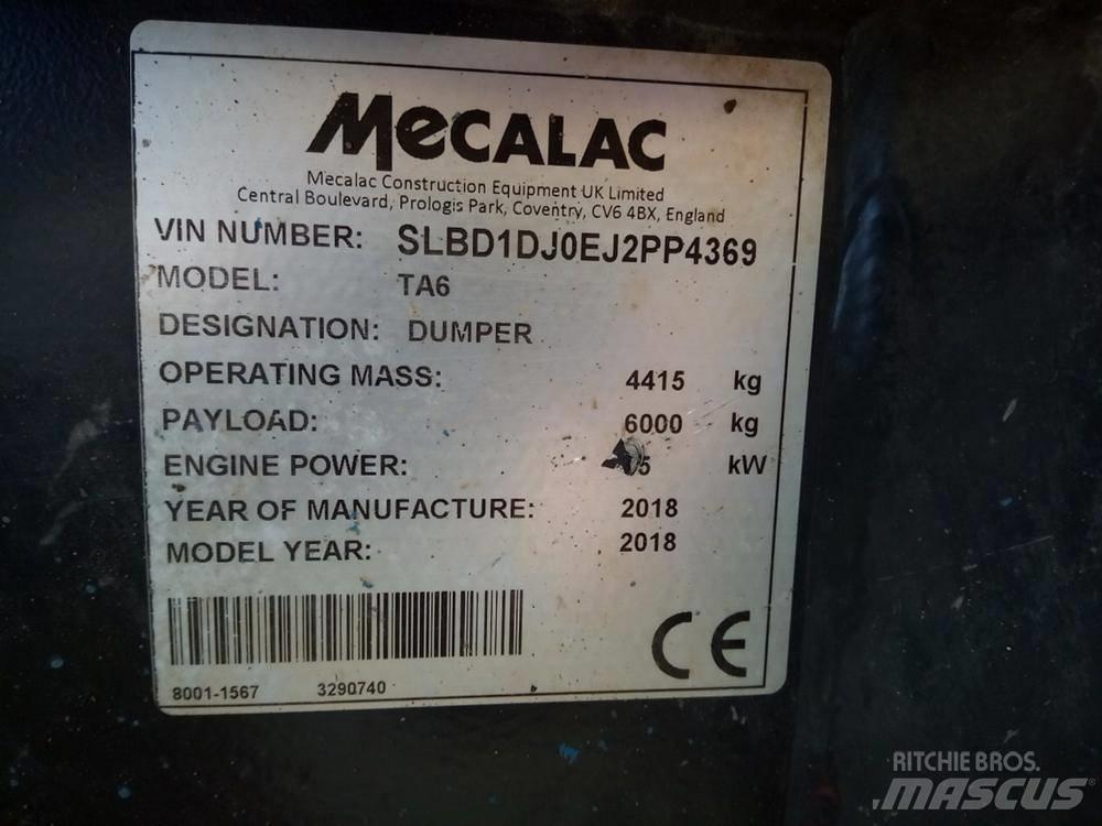 Mecalac TA6 dömper Kloubové dempry