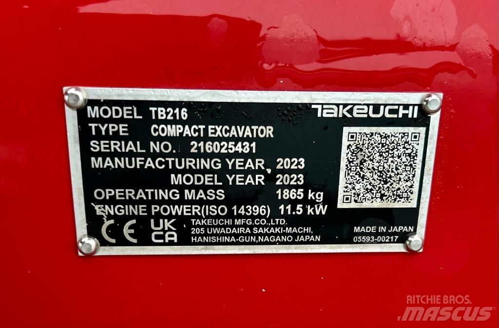 Takeuchi TB 216A V4 Mini rýpadla < 7t