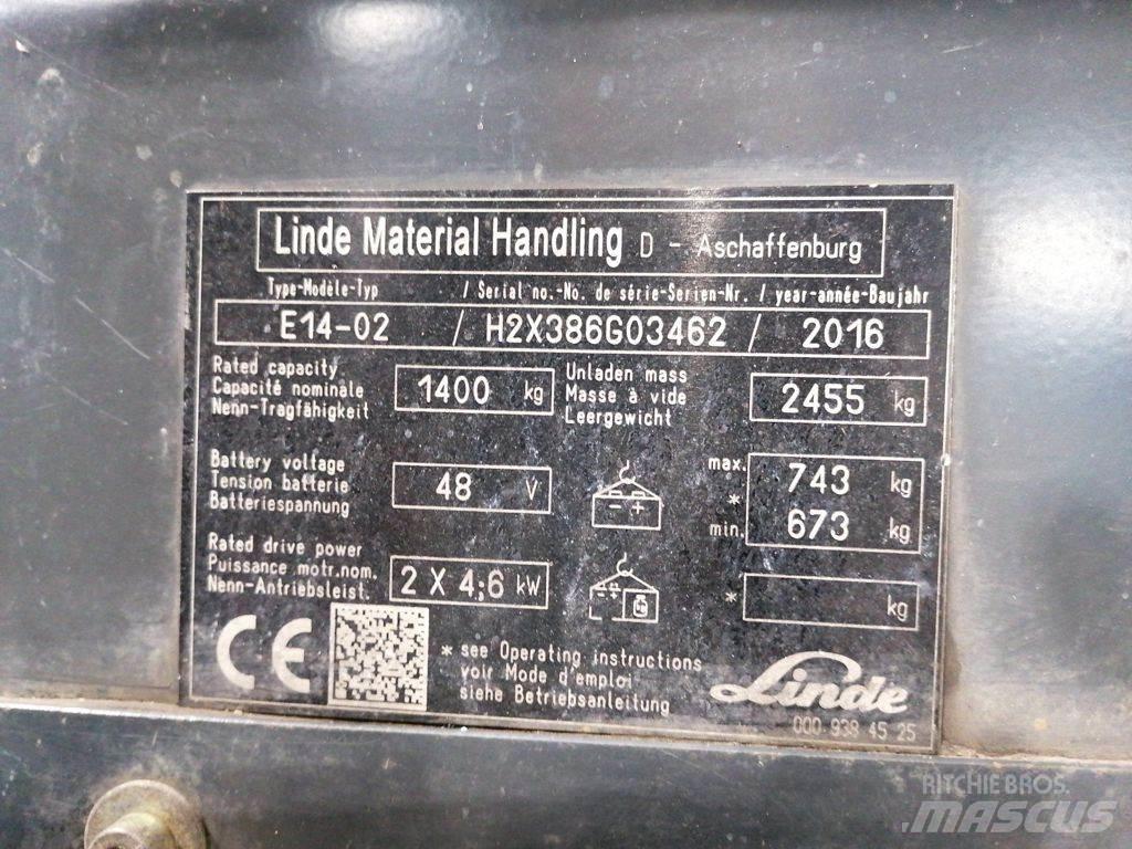 Linde E14-02 Akumulátorové vozíky