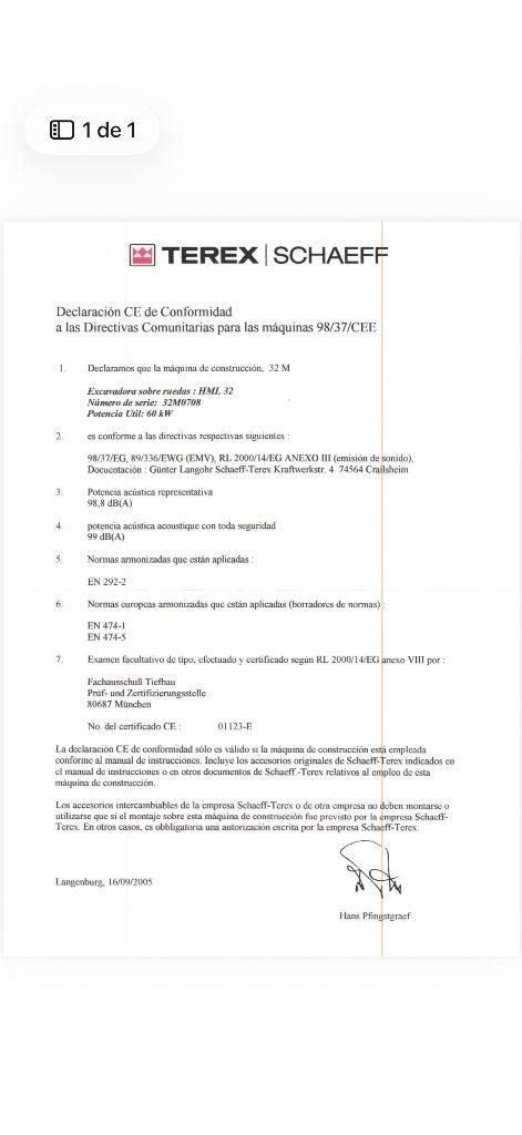 Terex HML 32 Kolová rýpadla