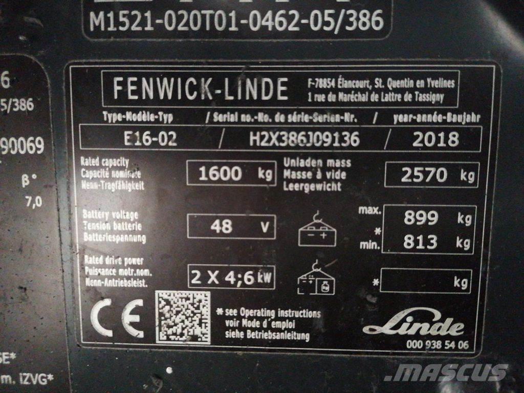 Linde E16-02 Akumulátorové vozíky