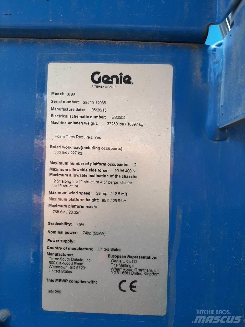 Genie S85 Teleskopické plošiny