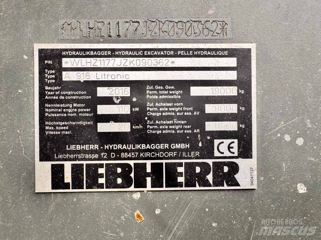 Liebherr A 916 Kolová rýpadla