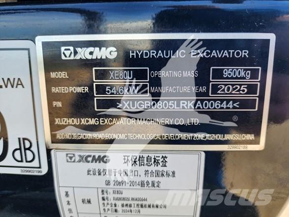XCMG XE80U Pásová rýpadla