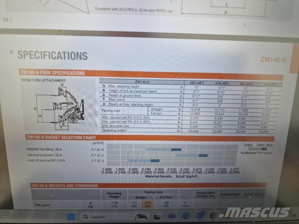 Hitachi ZW 150-6 Kolové nakladače