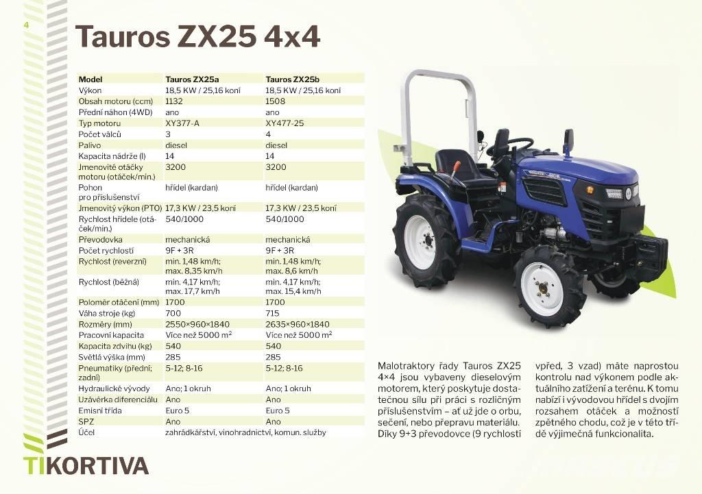  Tauros ZX25a,b Kompaktní traktory