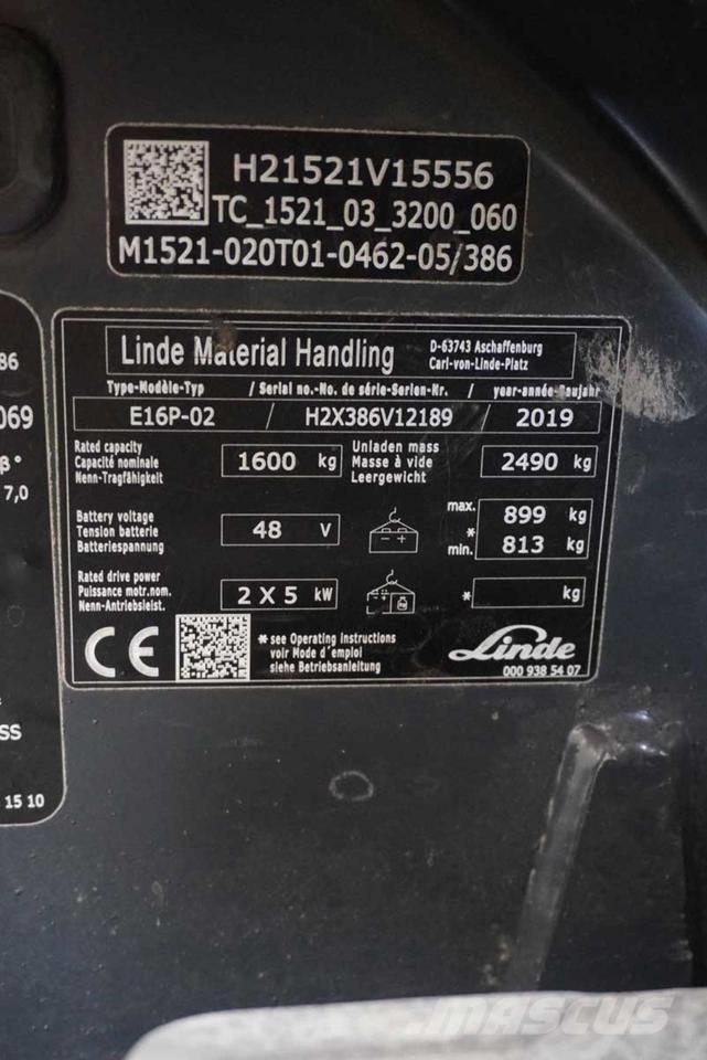 Linde E 16 P Akumulátorové vozíky
