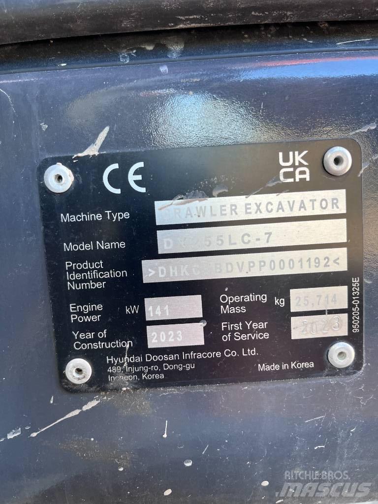 Doosan DX255 LC-7 Pásová rýpadla