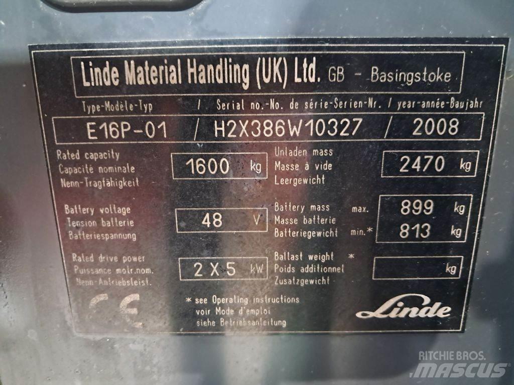 Linde E16P-01 Akumulátorové vozíky