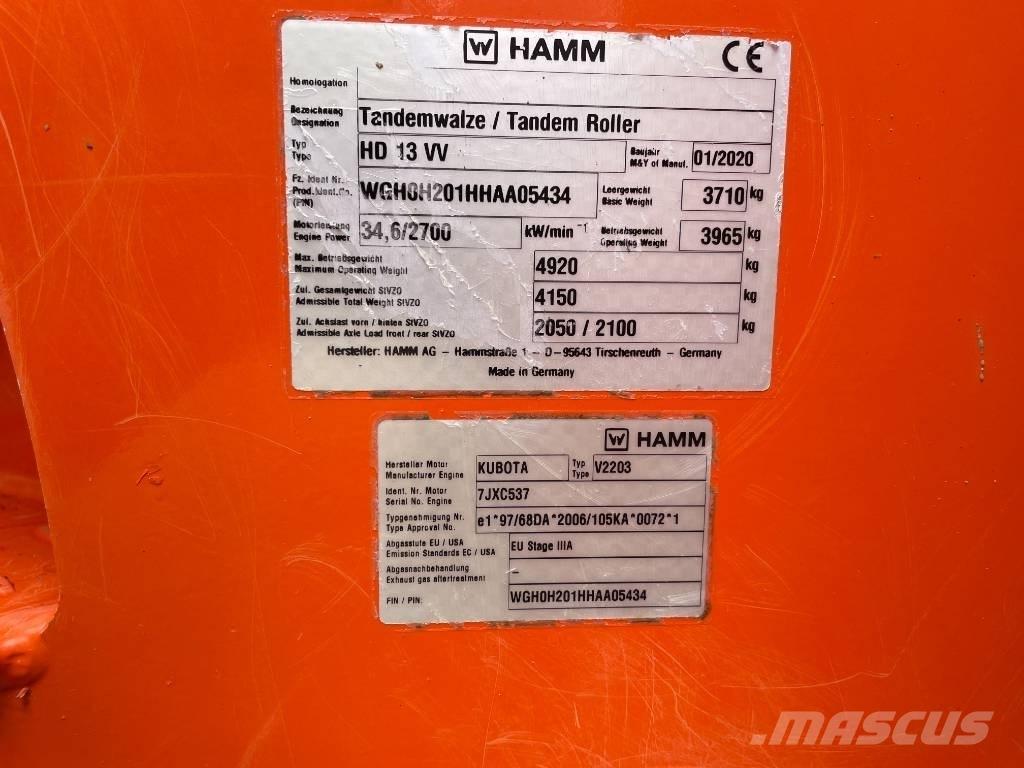 Hamm HD 13 VV Tandemové válce