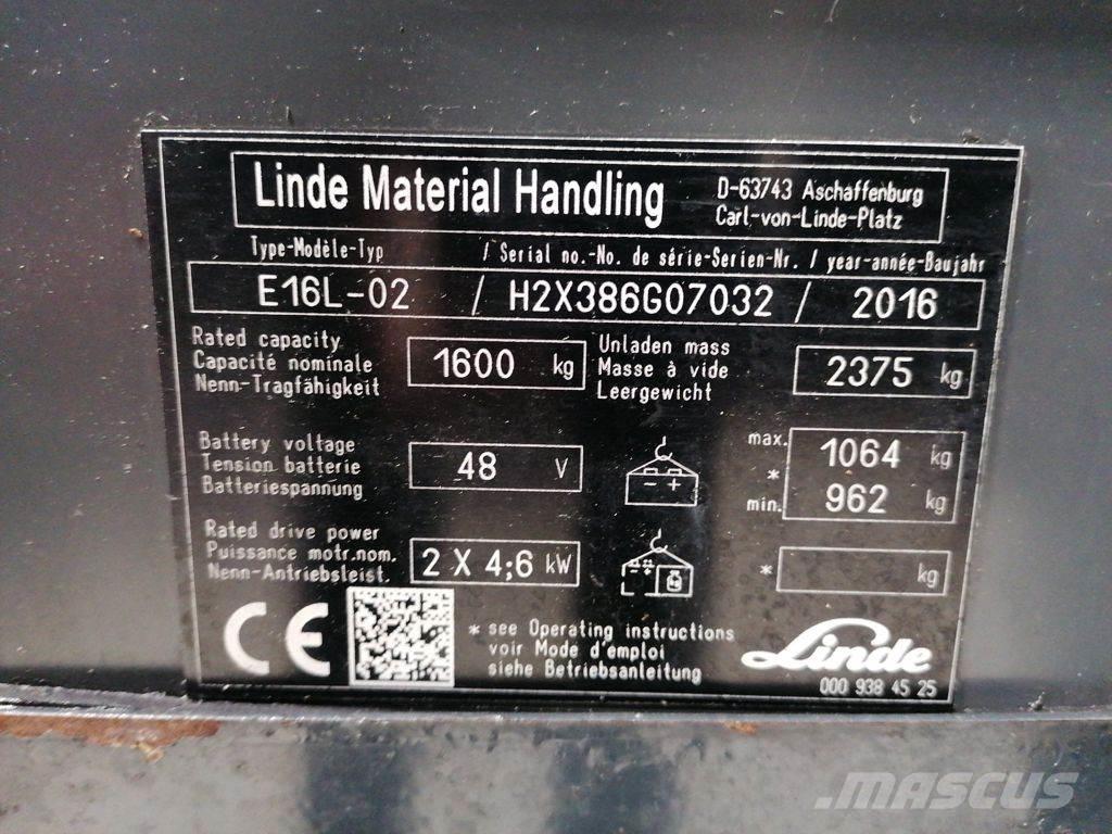 Linde E16L-02 Akumulátorové vozíky