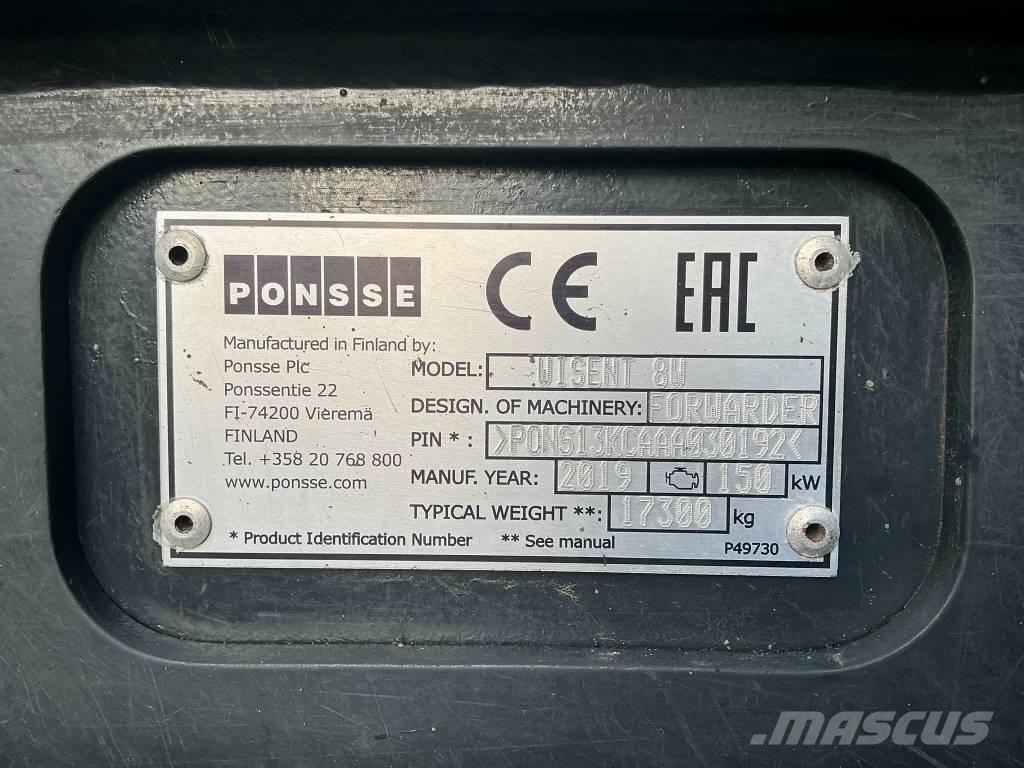 Ponsse Wisent 8W Vyvážecí traktory