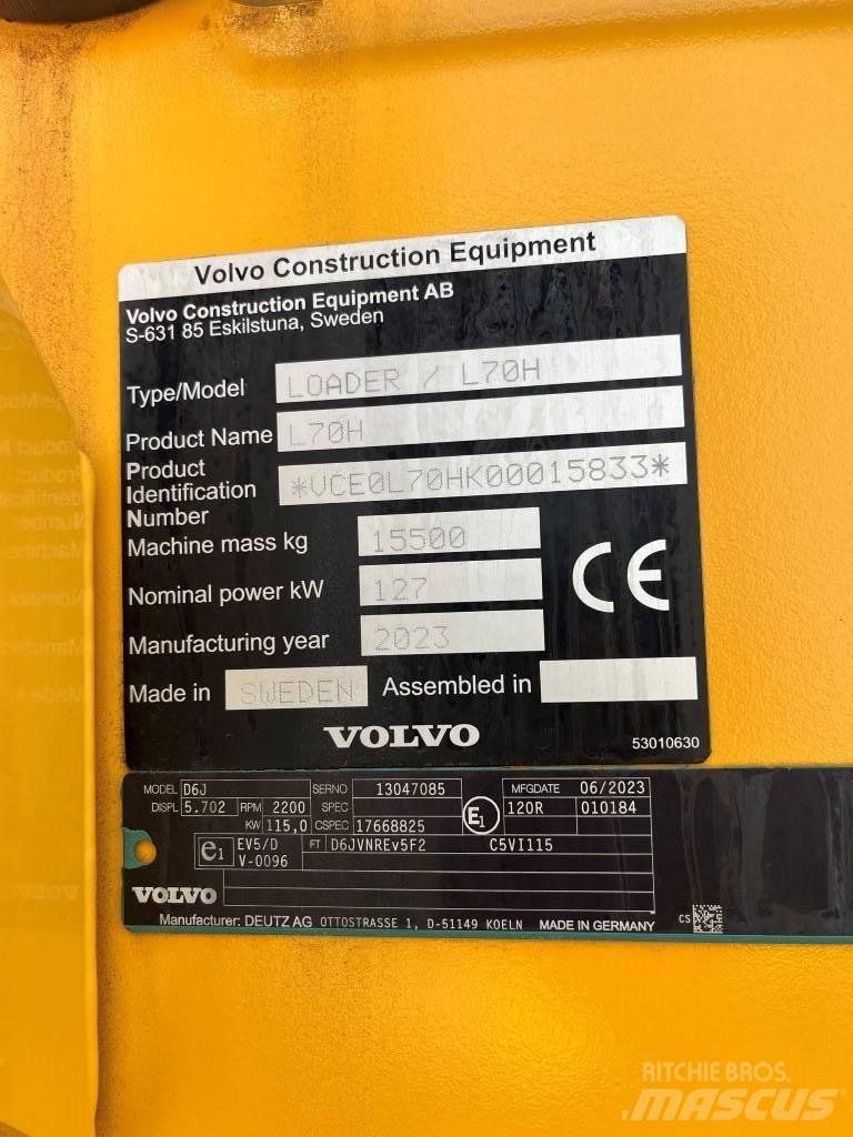 Volvo L70H Kolové nakladače