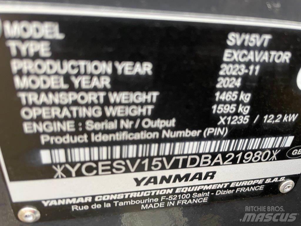 Yanmar SV15VT Midi rýpadla 7t - 12t