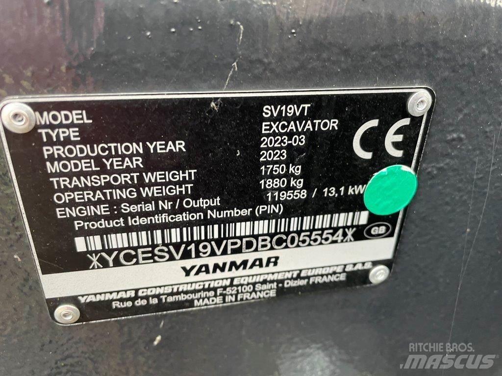 Yanmar SV19VT Midi rýpadla 7t - 12t