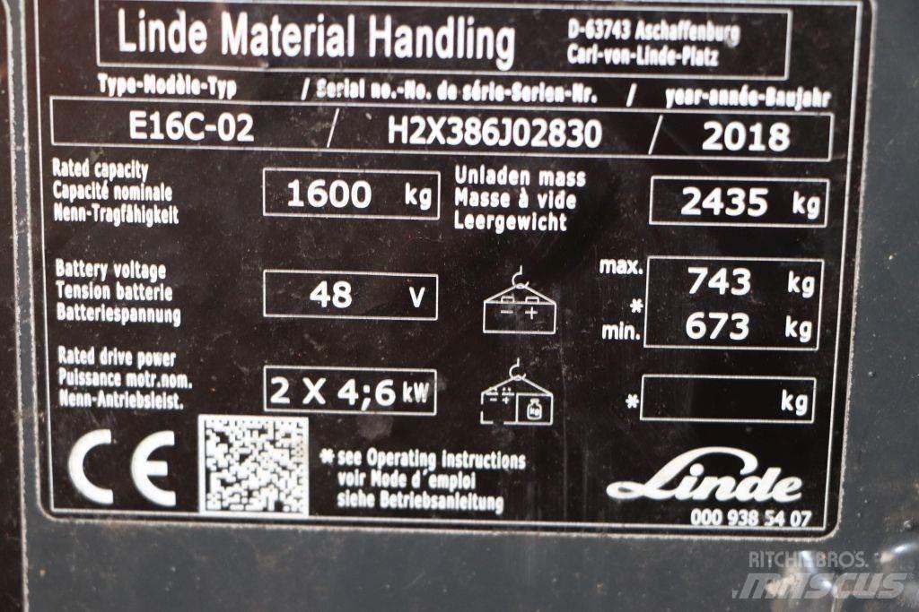 Linde E16C-02 Akumulátorové vozíky