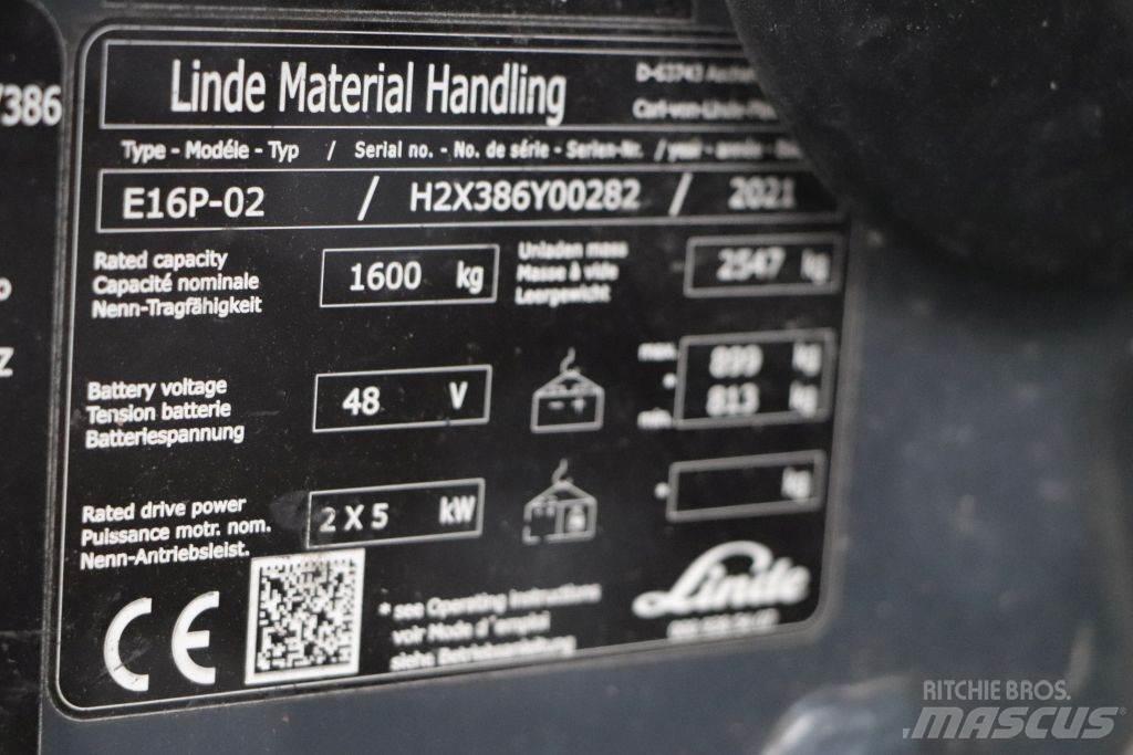 Linde E16P-02 Akumulátorové vozíky